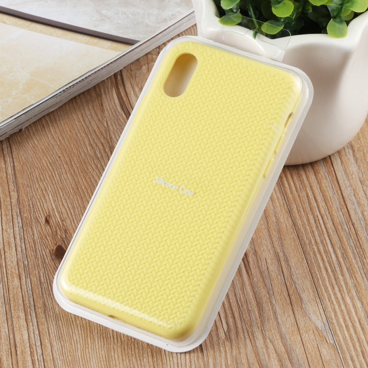 For iPhone XS Max Herringbone Texture Silicone Protective Case