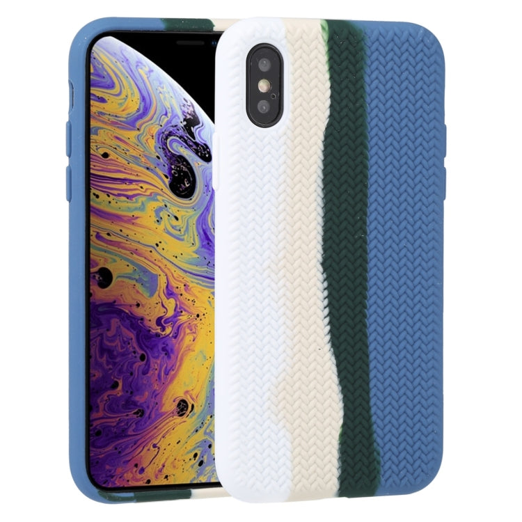 For iPhone XS Max Herringbone Texture Silicone Protective Case