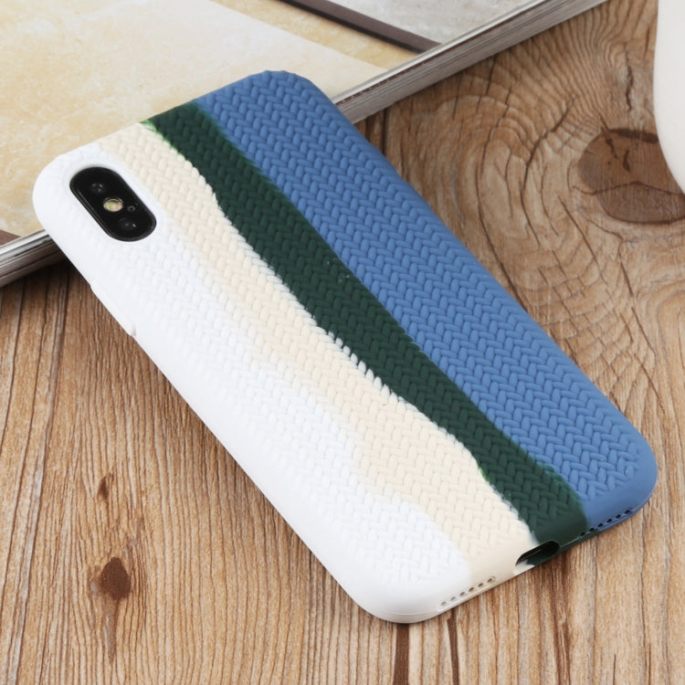 For iPhone XS Max Herringbone Texture Silicone Protective Case
