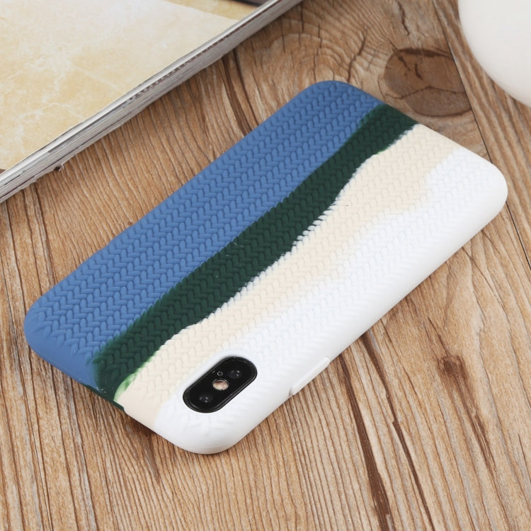 For iPhone XS Max Herringbone Texture Silicone Protective Case