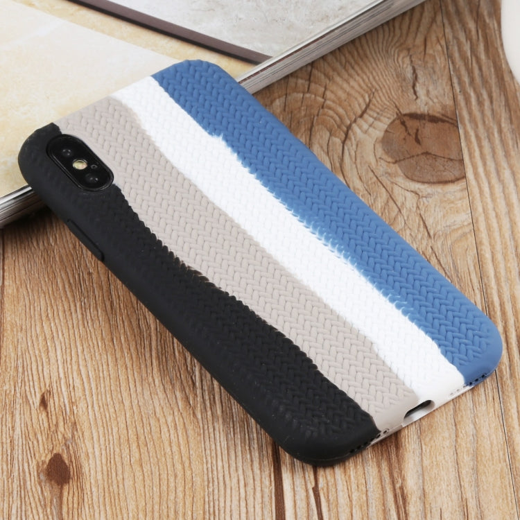For iPhone XS Max Herringbone Texture Silicone Protective Case