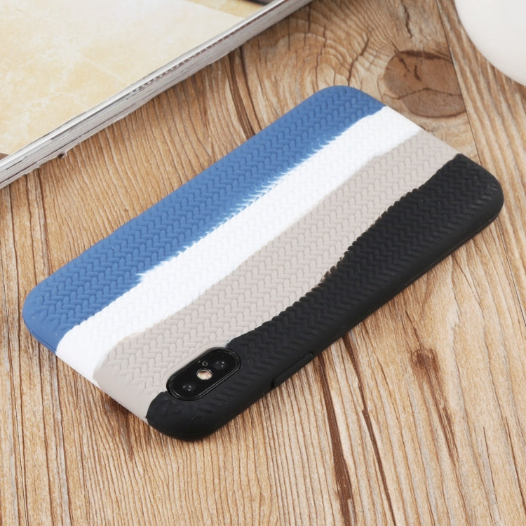 For iPhone XS Max Herringbone Texture Silicone Protective Case