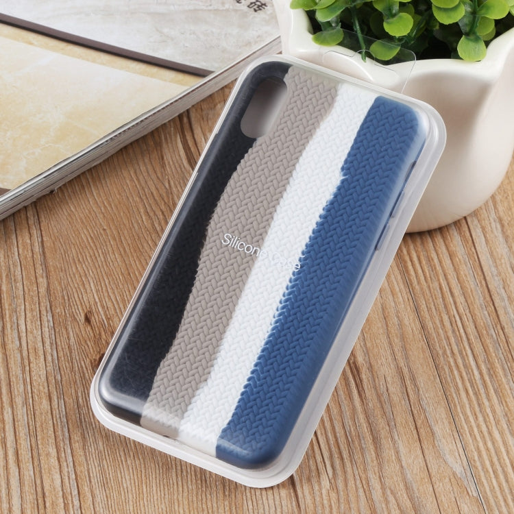 For iPhone XS Max Herringbone Texture Silicone Protective Case