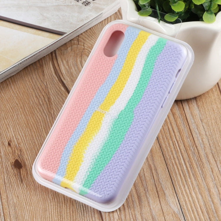 For iPhone XS Max Herringbone Texture Silicone Protective Case