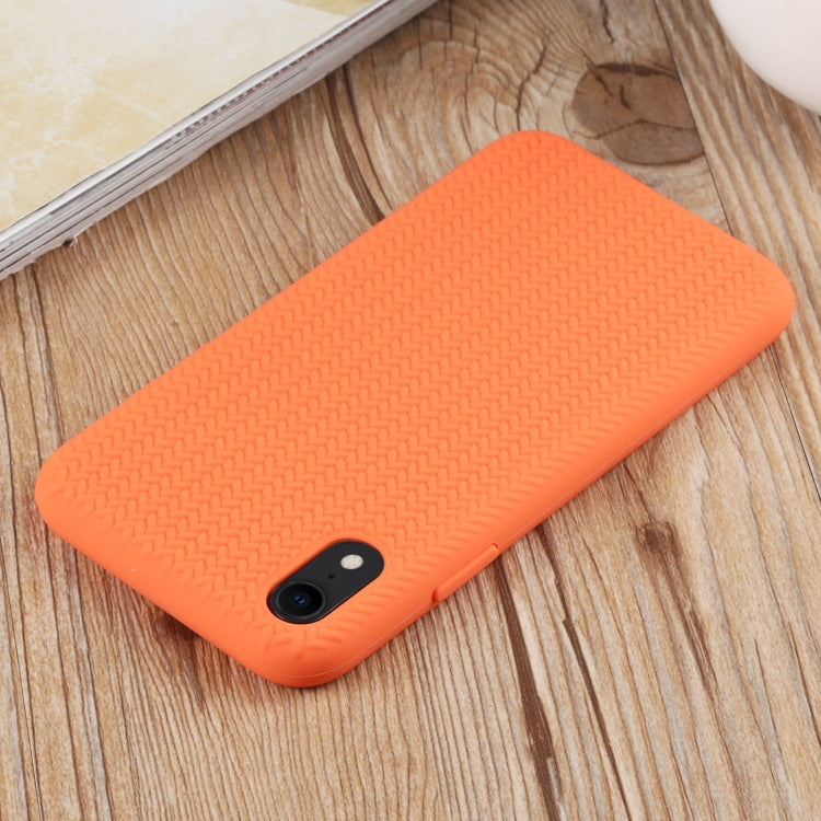For iPhone XR Herringbone Texture Silicone Protective Case