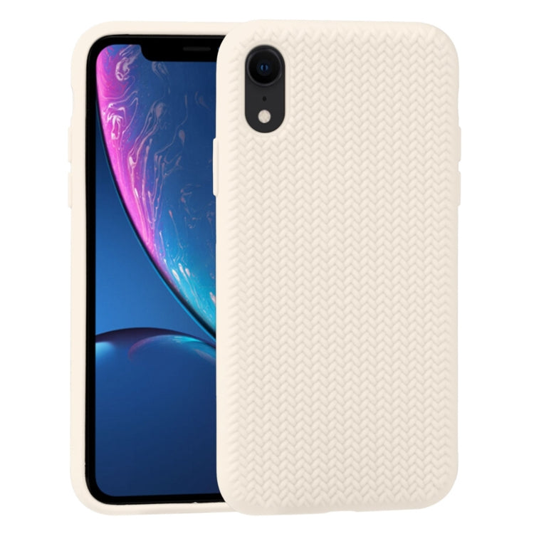 For iPhone XR Herringbone Texture Silicone Protective Case