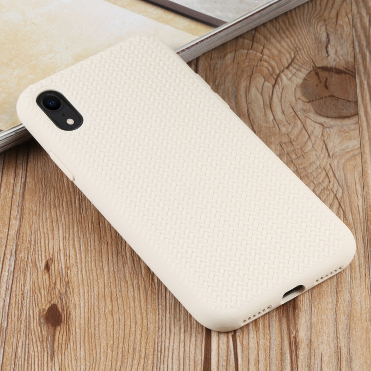 For iPhone XR Herringbone Texture Silicone Protective Case