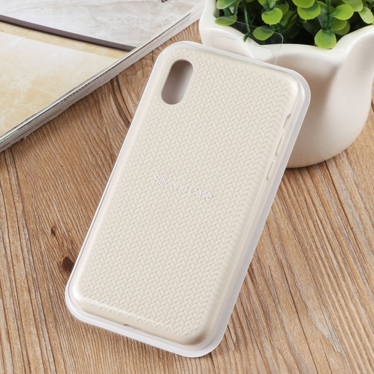 For iPhone XR Herringbone Texture Silicone Protective Case