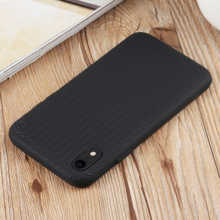 For iPhone XR Herringbone Texture Silicone Protective Case