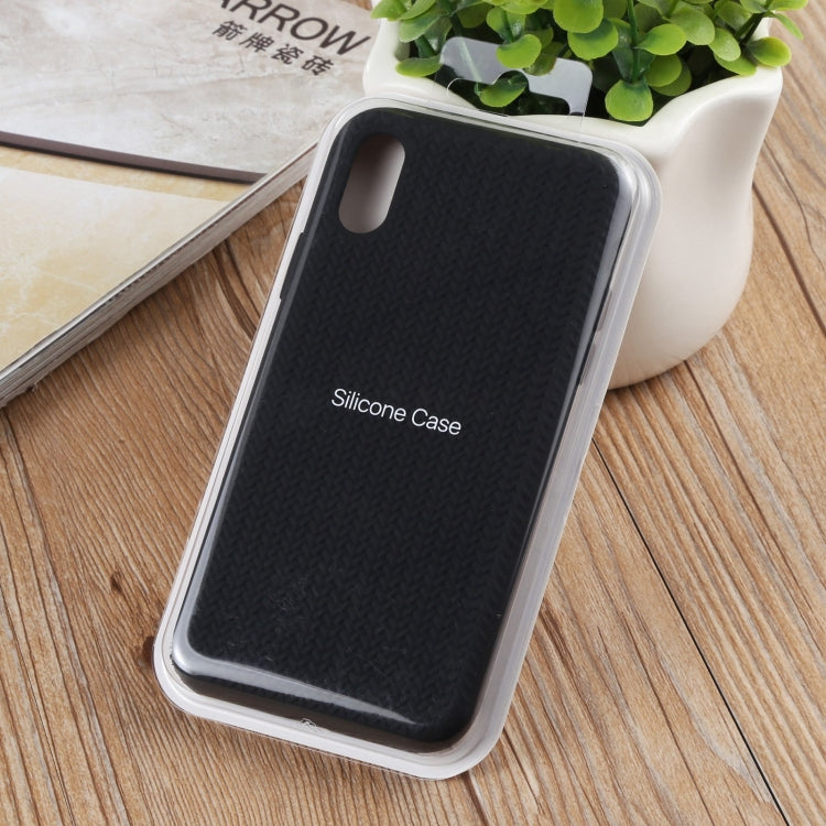 For iPhone XR Herringbone Texture Silicone Protective Case