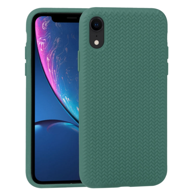 For iPhone XR Herringbone Texture Silicone Protective Case