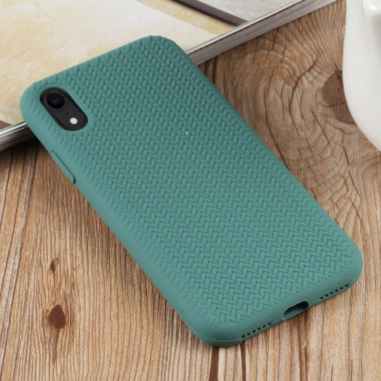 For iPhone XR Herringbone Texture Silicone Protective Case