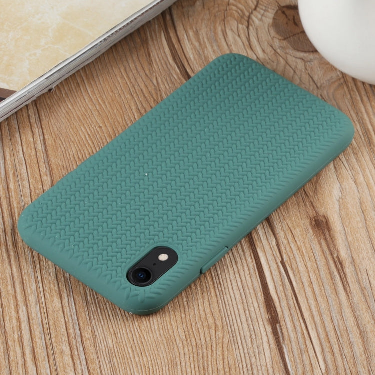 For iPhone XR Herringbone Texture Silicone Protective Case