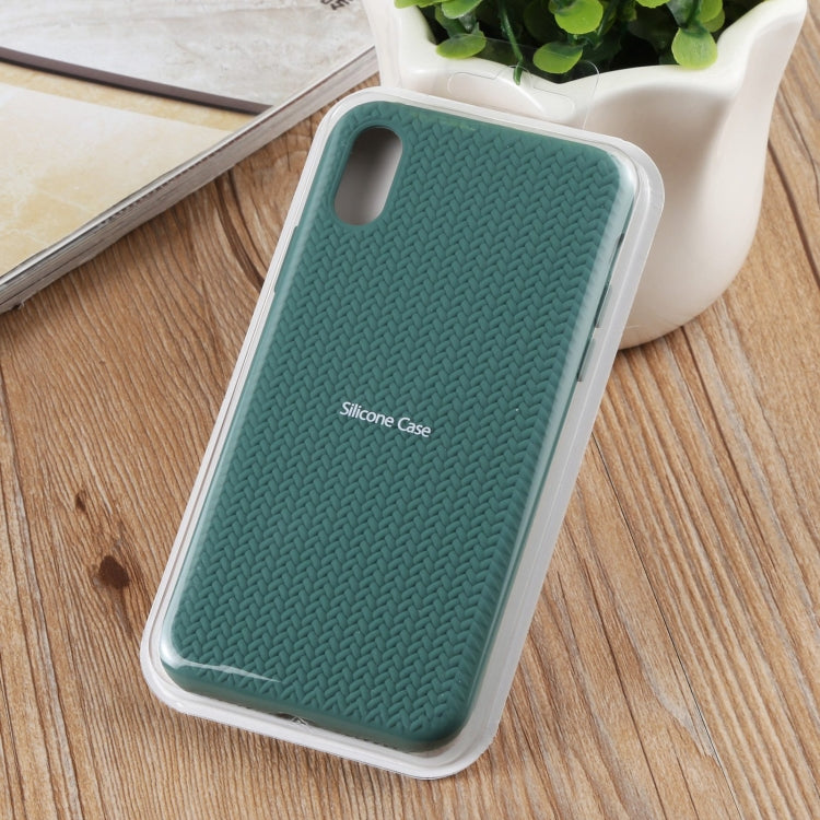 For iPhone XR Herringbone Texture Silicone Protective Case