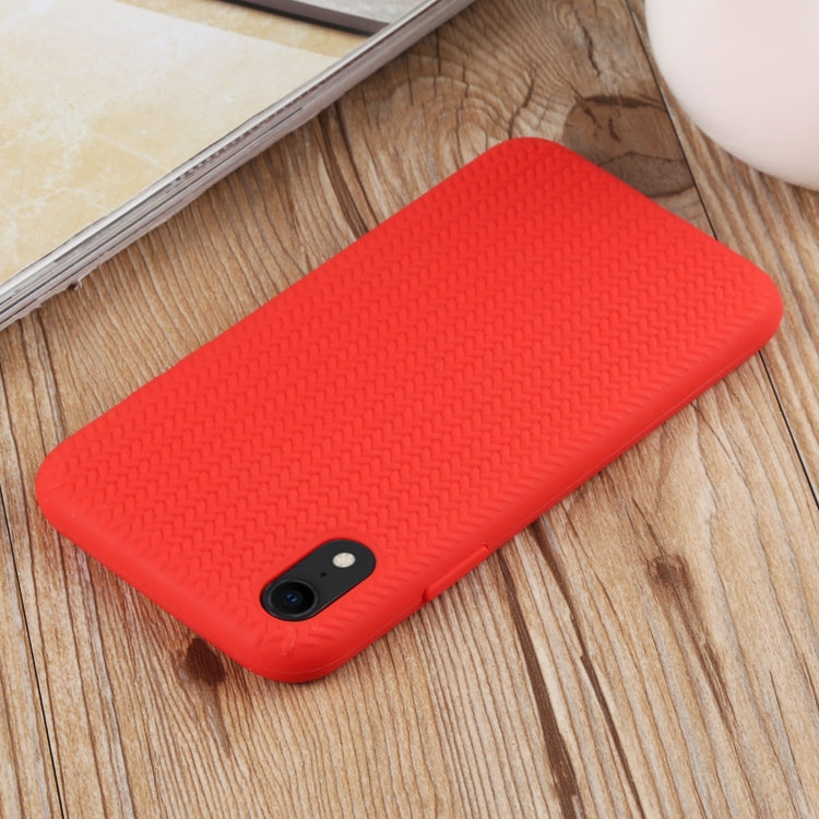 For iPhone XR Herringbone Texture Silicone Protective Case
