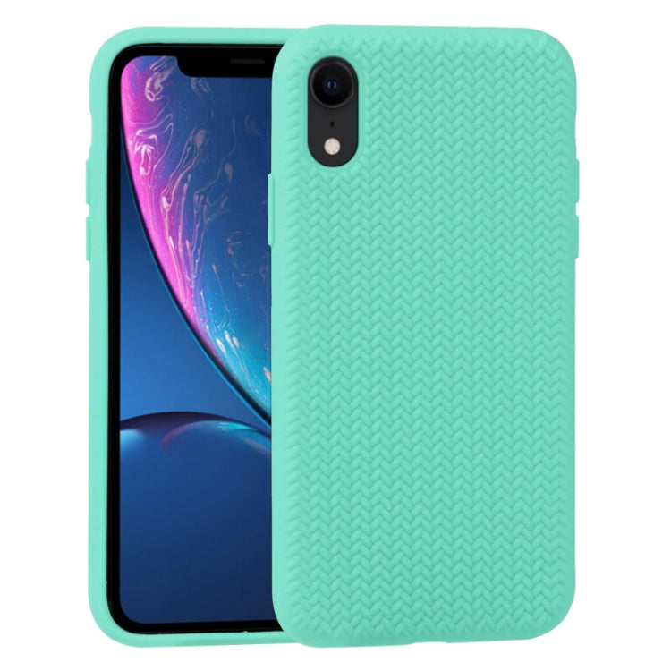 For iPhone XR Herringbone Texture Silicone Protective Case
