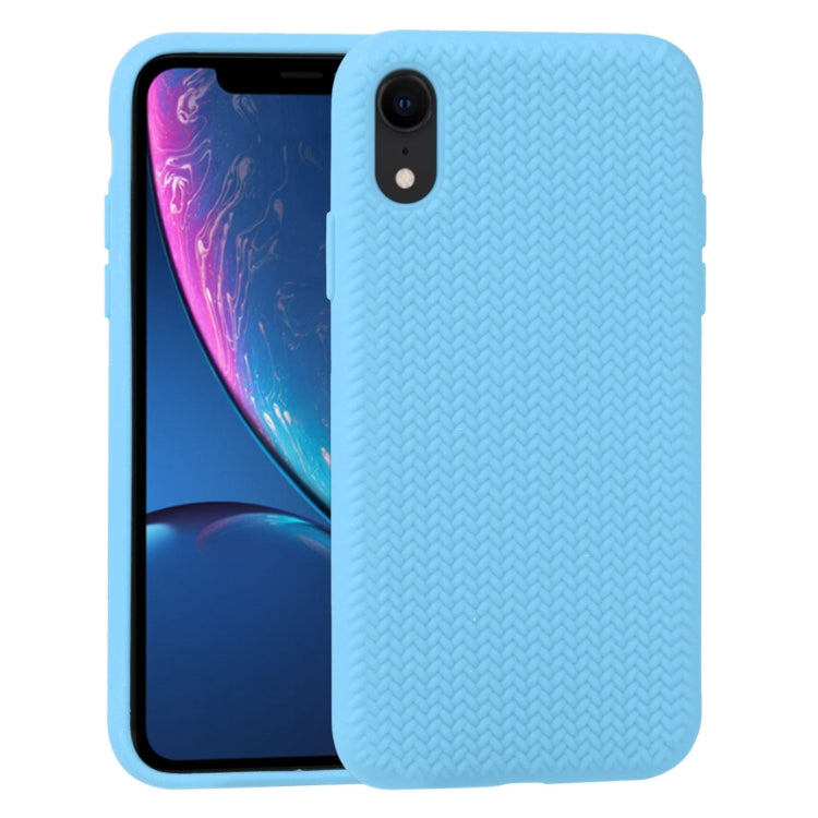 For iPhone XR Herringbone Texture Silicone Protective Case