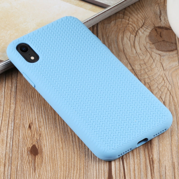 For iPhone XR Herringbone Texture Silicone Protective Case