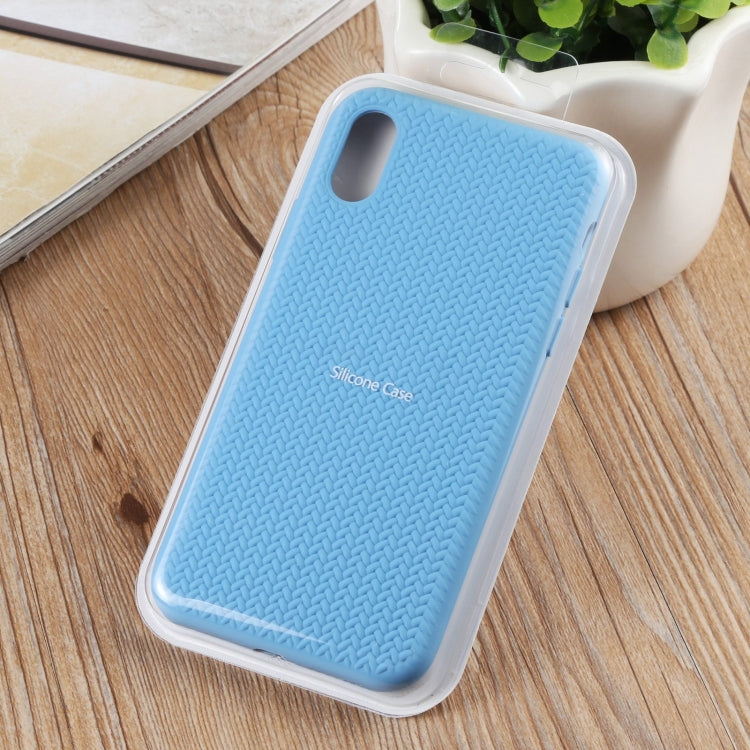 For iPhone XR Herringbone Texture Silicone Protective Case
