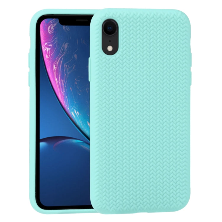 For iPhone XR Herringbone Texture Silicone Protective Case