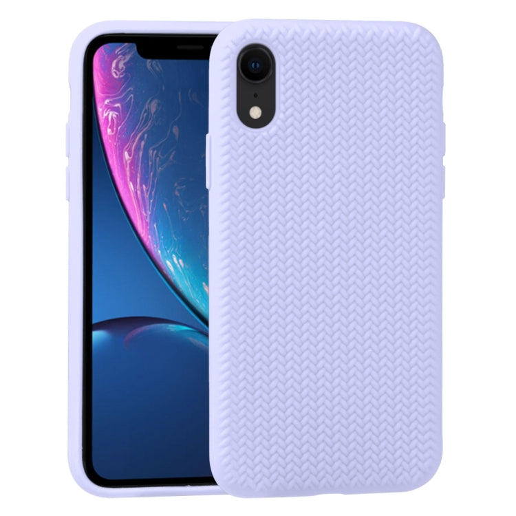 For iPhone XR Herringbone Texture Silicone Protective Case