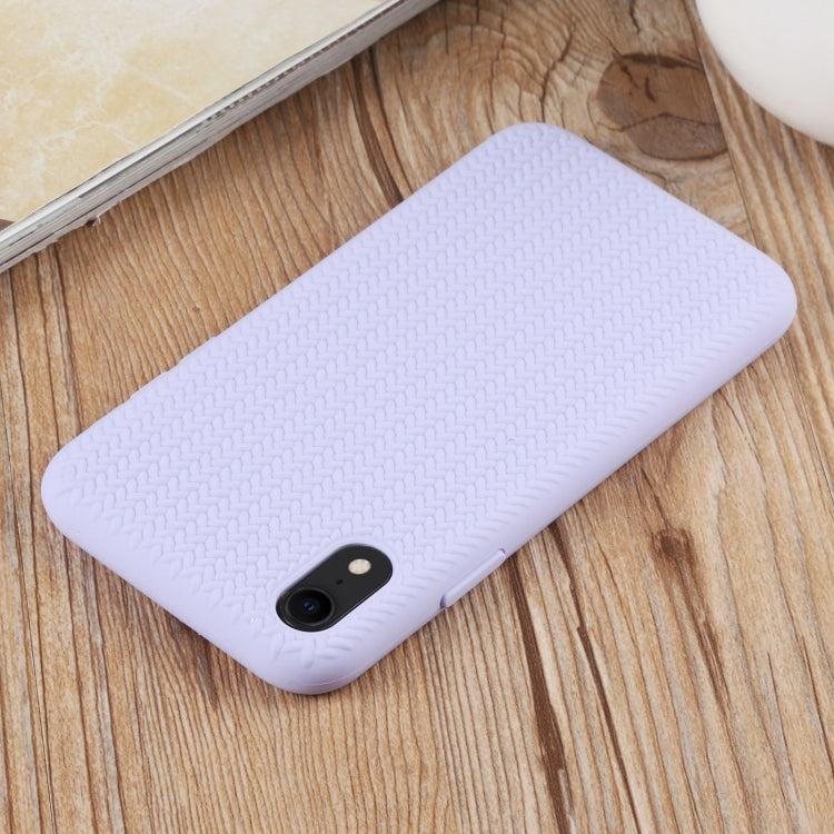 For iPhone XR Herringbone Texture Silicone Protective Case