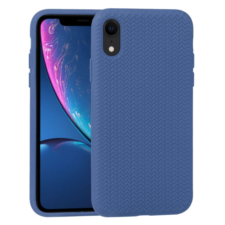For iPhone XR Herringbone Texture Silicone Protective Case