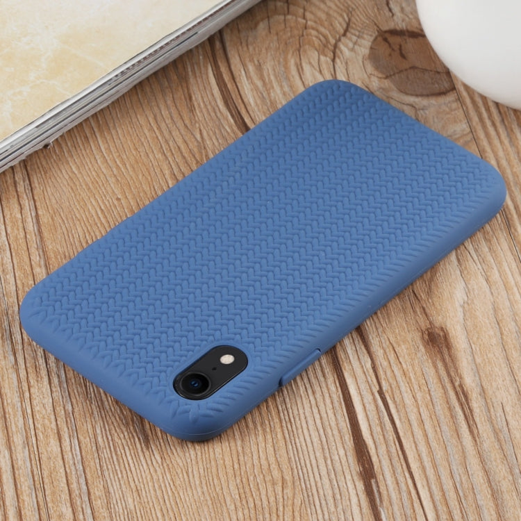 For iPhone XR Herringbone Texture Silicone Protective Case