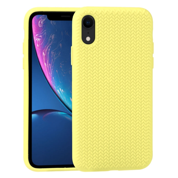 For iPhone XR Herringbone Texture Silicone Protective Case