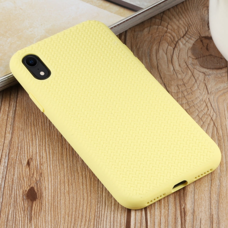 For iPhone XR Herringbone Texture Silicone Protective Case