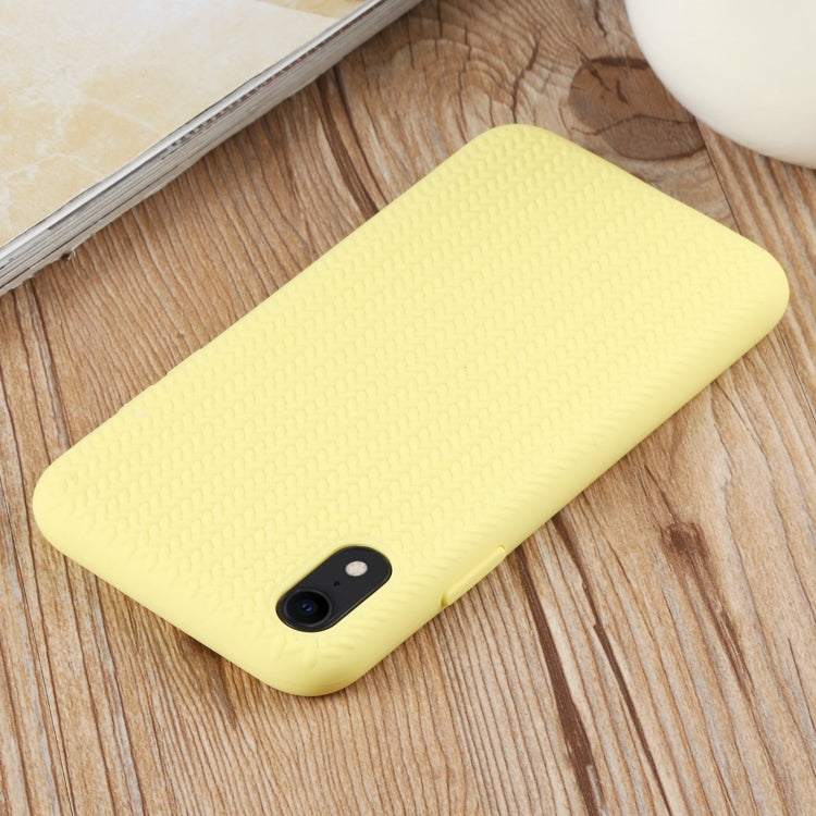 For iPhone XR Herringbone Texture Silicone Protective Case