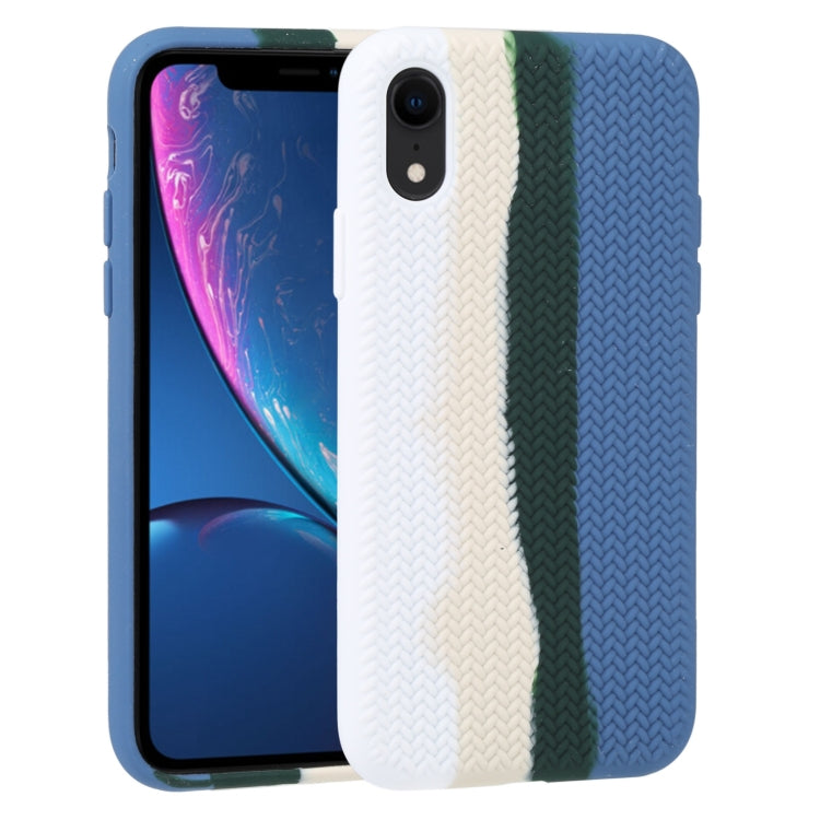 For iPhone XR Herringbone Texture Silicone Protective Case