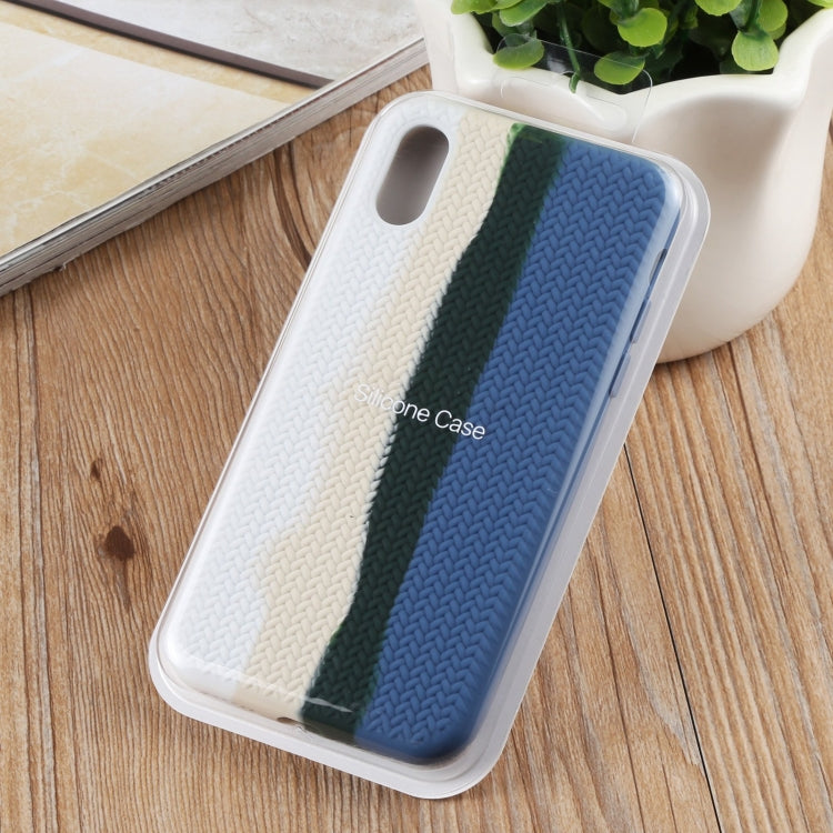 For iPhone XR Herringbone Texture Silicone Protective Case