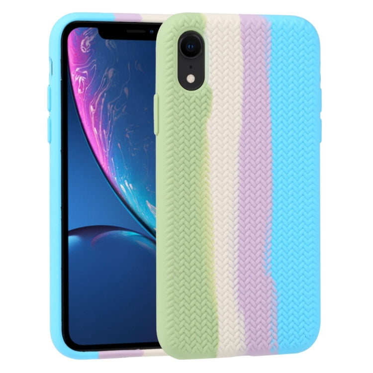 For iPhone XR Herringbone Texture Silicone Protective Case