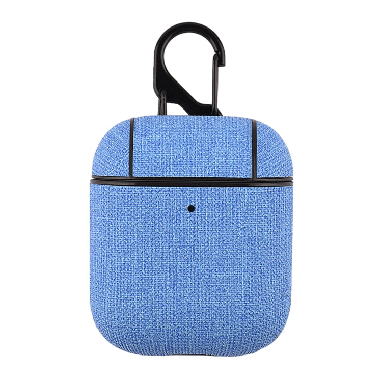 CP580 Casual Burlap Texture Anti-fall Wireless Earphone Protective Case with Hook For AirPods 1/2