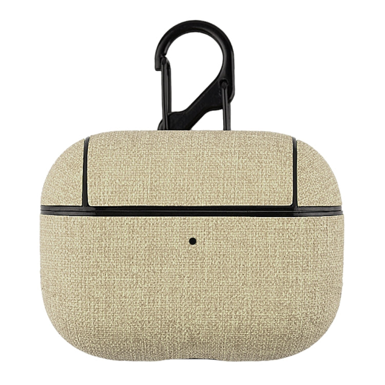 CP580 Casual Burlap Texture Anti-fall Wireless Earphone Protective Case with Hook For AirPods Pro