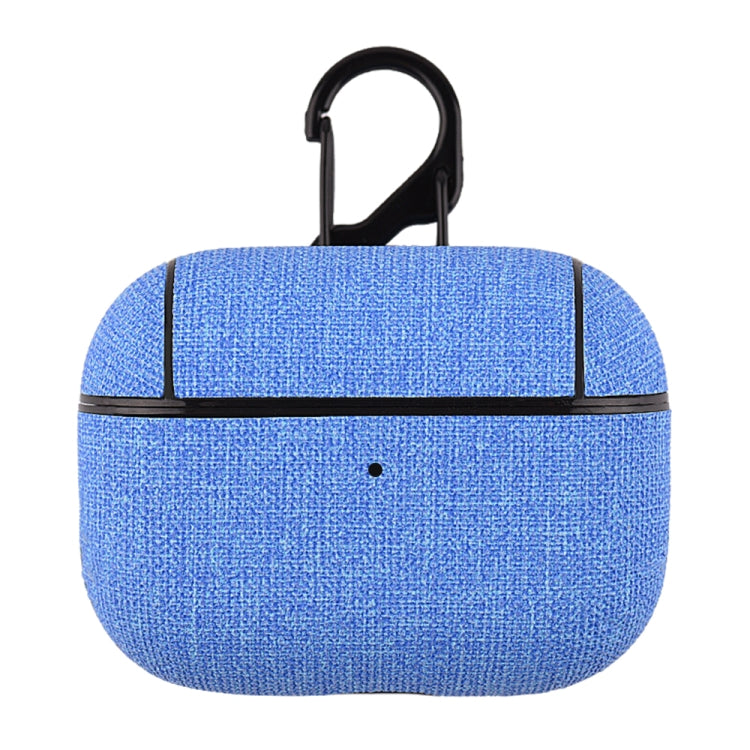CP580 Casual Burlap Texture Anti-fall Wireless Earphone Protective Case with Hook For AirPods Pro