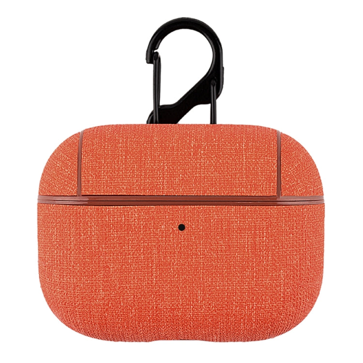 CP580 Casual Burlap Texture Anti-fall Wireless Earphone Protective Case with Hook For AirPods Pro