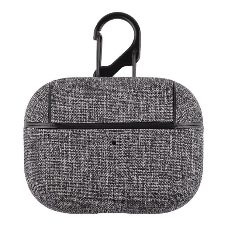 CP580 Casual Burlap Texture Anti-fall Wireless Earphone Protective Case with Hook For AirPods Pro