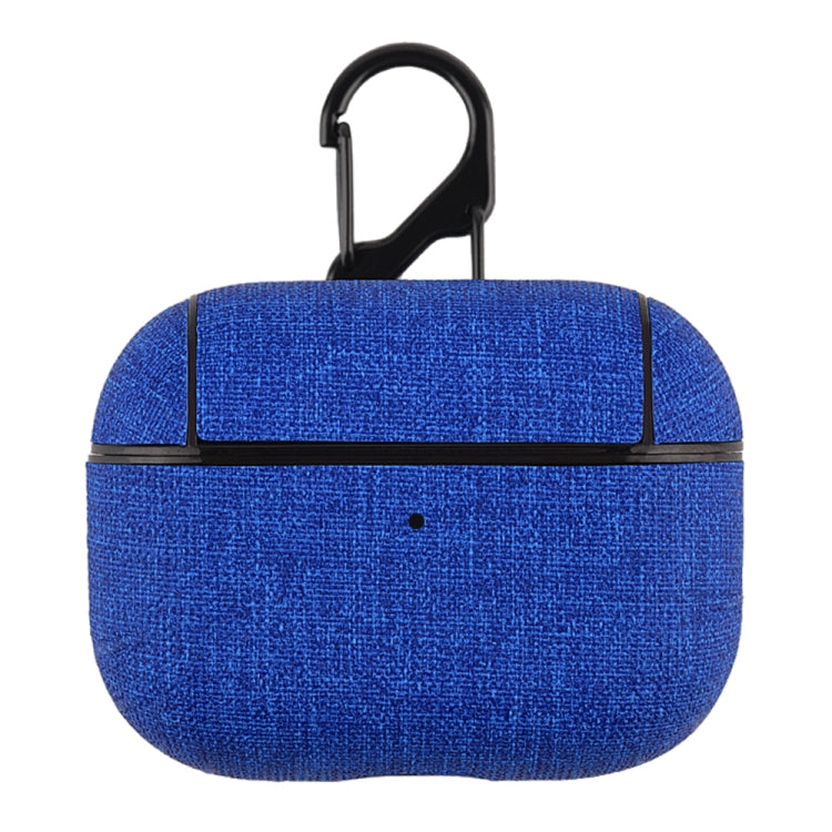 CP580 Casual Burlap Texture Anti-fall Wireless Earphone Protective Case with Hook For AirPods Pro