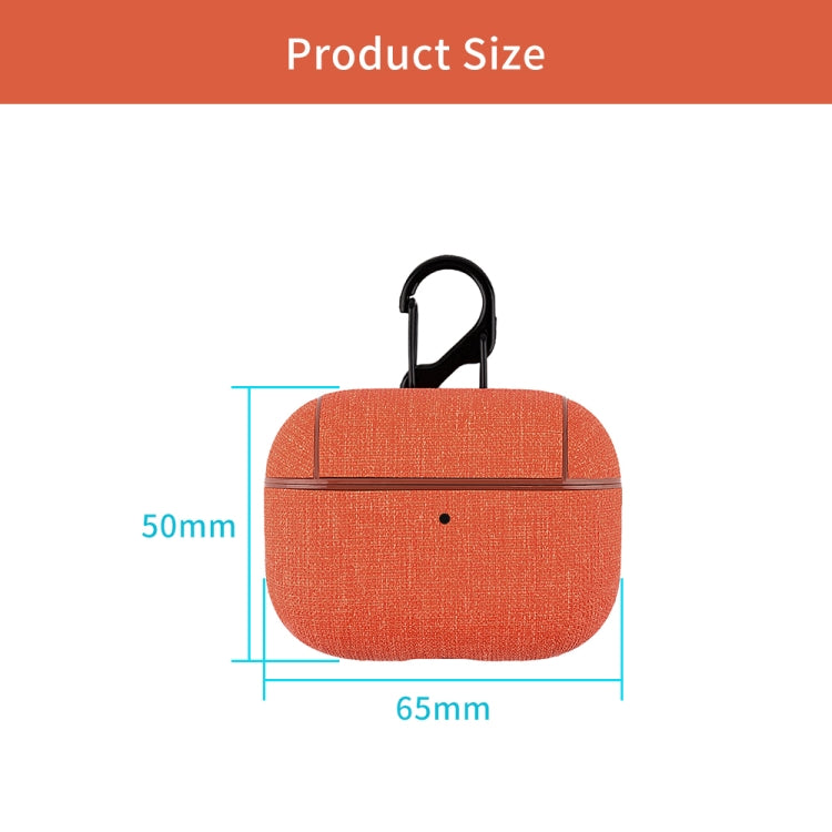 CP580 Casual Burlap Texture Anti-fall Wireless Earphone Protective Case with Hook For AirPods Pro