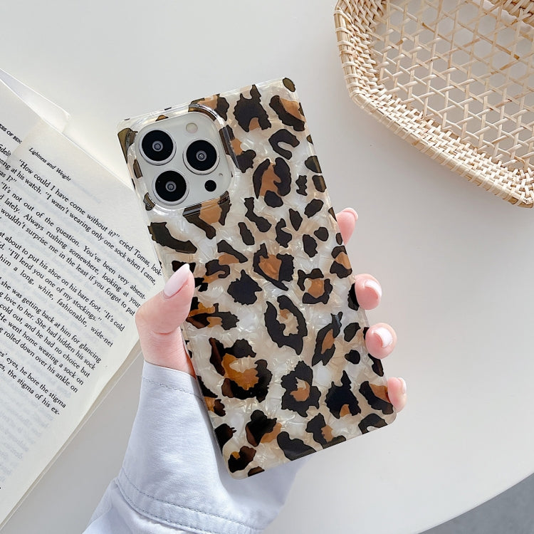 For iPhone 13 Pro Shell Leopard Pattern Soft TPU Straight-Edge Protective Case