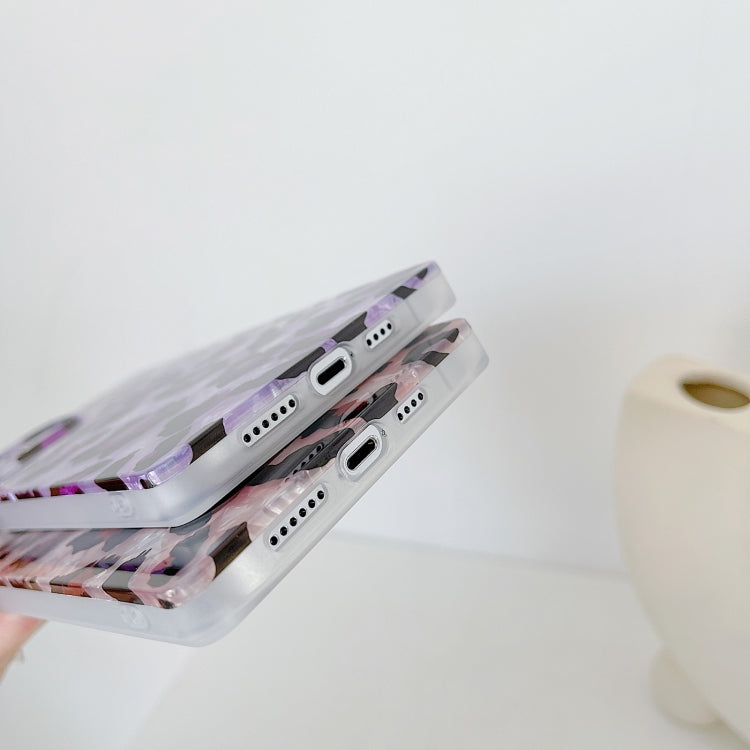 For iPhone 13 Pro Shell Leopard Pattern Soft TPU Straight-Edge Protective Case