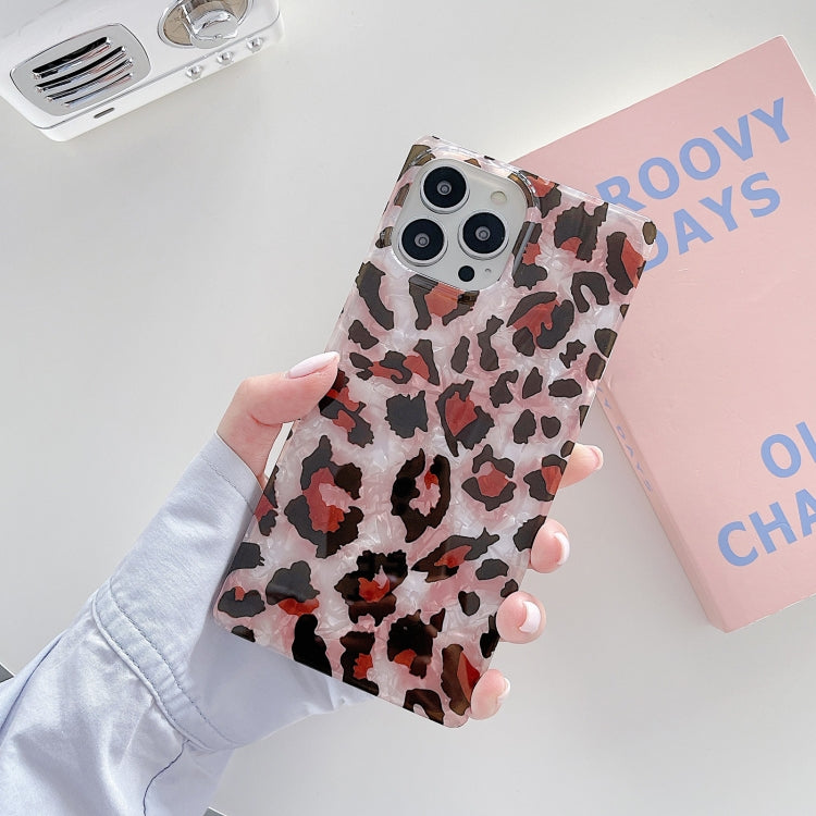 For iPhone 13 Pro Max Shell Leopard Pattern Soft TPU Straight-Edge Protective Case