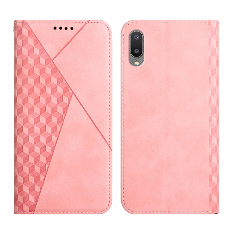 For Samsung Galaxy A02 / M02 Diamond Pattern Splicing Skin Feel Magnetic Horizontal Flip Leather Case with Card Slots & Holder & Wallet