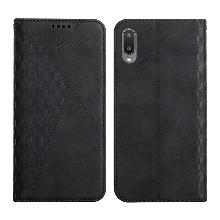 For Samsung Galaxy A02 / M02 Diamond Pattern Splicing Skin Feel Magnetic Horizontal Flip Leather Case with Card Slots & Holder & Wallet