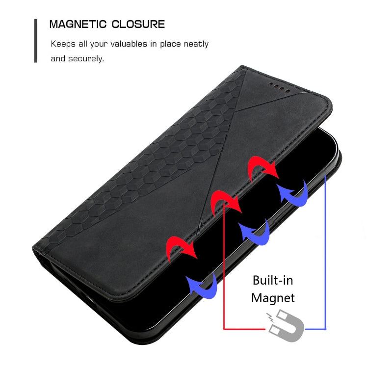 For Samsung Galaxy A21s Diamond Pattern Splicing Skin Feel Magnetic Horizontal Flip Leather Case with Card Slots & Holder & Wallet