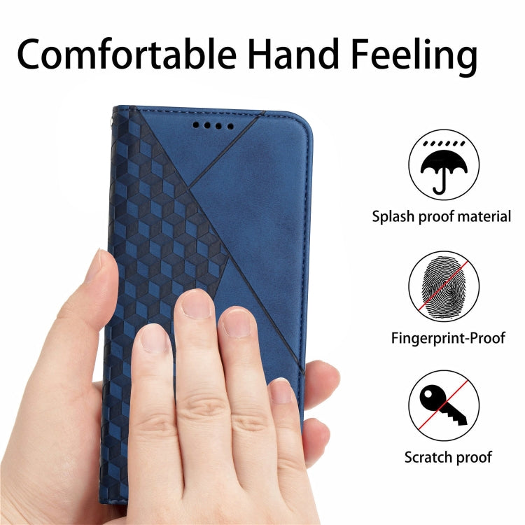 For Samsung Galaxy A22 5G Diamond Pattern Splicing Skin Feel Magnetic Horizontal Flip Leather Case with Card Slots & Holder & Wallet