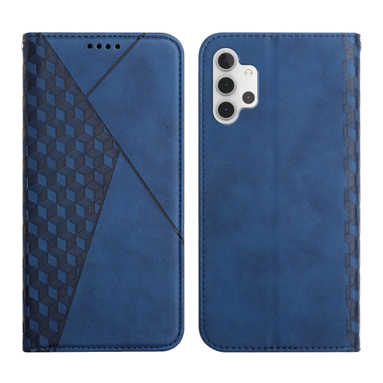 For Samsung Galaxy A32 5G Diamond Pattern Splicing Skin Feel Magnetic Horizontal Flip Leather Case with Card Slots & Holder & Wallet