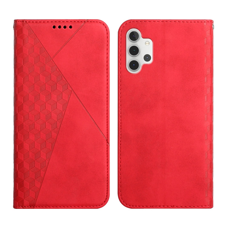 For Samsung Galaxy A32 5G Diamond Pattern Splicing Skin Feel Magnetic Horizontal Flip Leather Case with Card Slots & Holder & Wallet